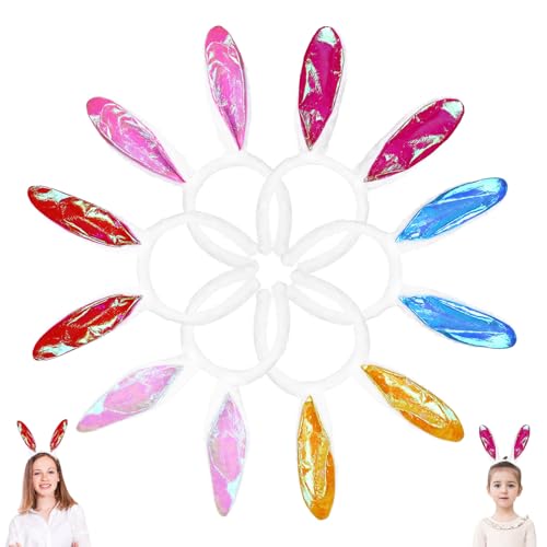 Matreeglam Ostern Hasenohren Haarreif für Erwachsene Kinder, 6 Stück Bunny Ears Ostern Haarreif Bunny Kostüm, Cosplay Hasen Kostüm für Karneval Kostüm Zubehör (Stil 3) von Matreeglam
