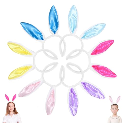 Matreeglam Plüsch-Haarbänder mit Hasenohren, 6 Stück, für Ostern (Stil 4) von Matreeglam
