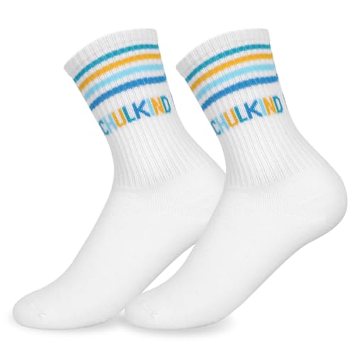 Matreeglam Schulkind 2025 Socken Junge Mädchen Schultüte Füllung Geschenk Schulanfang Geschenk Sportsocken Sock Tennissocken Baumwollsocken Atmungsaktive Laufsocken (Blau, 32-36) von Matreeglam