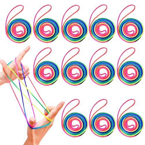 12er-Pack Rainbow Rope Flexibles Fingerspiel für Kinder - Fingertwist Hochwertiges Regenbogen-Seil-Faden Lernspielzeug 12er-Pack Rainbow Rope Flexibles Fingerspiel für Kinder - Fingertwist Hochwertiges Regenbogen-Seil-Faden Lernspielzeug von Matsizen