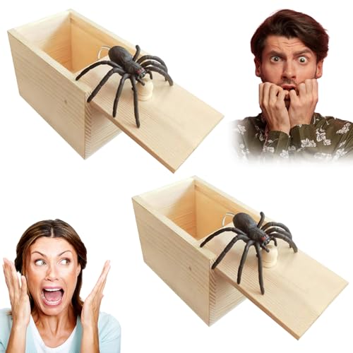 2 Stück Spinnen Spielzeug Box Holz Scherz Spinne Box Spider Prank Scare Box Gummispinne Holz-Überraschungs-Streichschachtel mit Gefälschten Spinnen Gift Halloween-Spielzeug Gummispinne Spinnenbox 2 Stück Spinnen Spielzeug Box Holz Scherz Spinne Box Spider Prank Scare Box Gummispinne Holz-Überraschungs-Streichschachtel mit Gefälschten Spinnen Gift Halloween-Spielzeug Gummispinne Spinnenbox von Matsizen