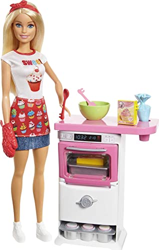 Barbie FHP57 - Barbie-Puppe mit Backofen und aufgehendem Gebäck, Spielzeug ab 3 Jahren von Barbie