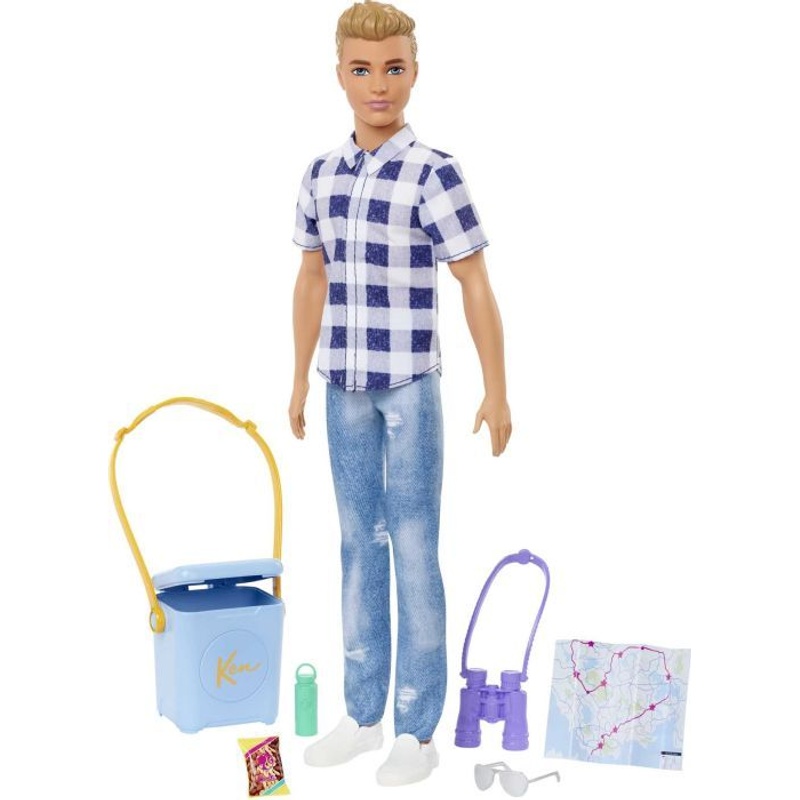 Mattel HHR66 Barbie Abenteuer zu zweit Ken Camping-Puppe und Zubehör. Spielzeu von Mattel Barbie