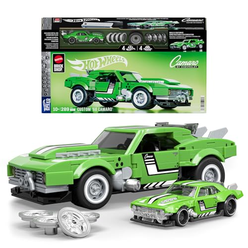 Mattel Brick Shop Hot Wheels Speed Serie Bauset, Custom ’68 Camaro mit 289 Teilen, realistischen Details und individuellen Aufklebern, Erwachsene Sammler und Kinder ab 10 Jahren, JFT16 von Mattel Brick Shop