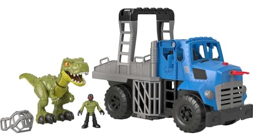 Fisher-Price Imaginext GVV50 - Jurassic World Dino-Ausbruch Hauler, Fahrzeugset mit rasender Dinosaurierfigur, Dinosaurier Spielzeug für Vorschulkinder ab 3 Jahren von Fisher-Price