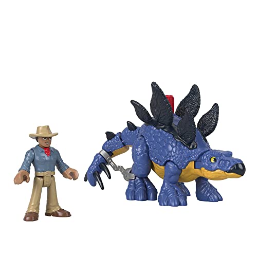 Fisher-Price Imaginext GVV64 - Jurassic World Stegosaurus Dinosaurier & Dr. Grant Figurenset, Dinosaurier Spielzeug für Kinder im Vorschulalter ab 3 Jahren von Fisher-Price