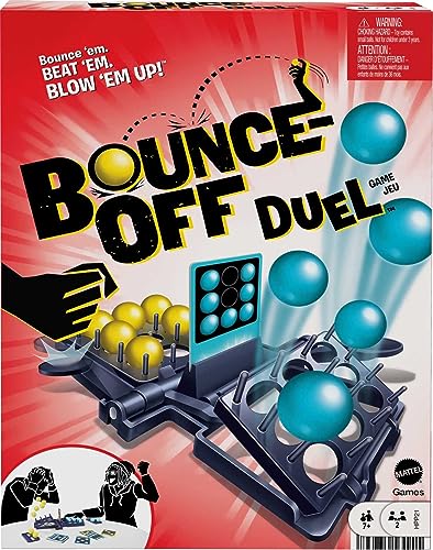 Mattel Games Bounce-Off Duel 2-Spieler-Spiel für Kinder, Jugendliche & Erwachsene, Slam The Paddles & Balls Pop Out mit Herausforderungskarten von Mattel Games
