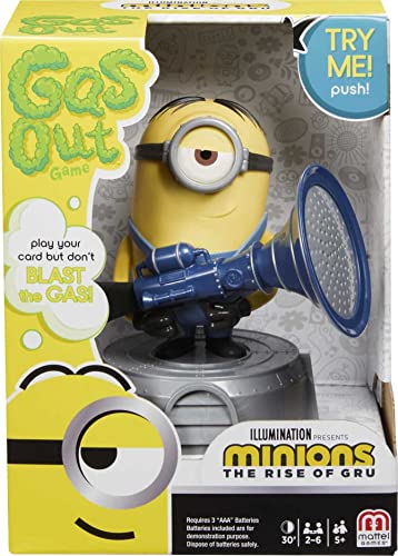 Mattel Games GMC35 - Mister Pups, Spiel für Kinder zum Film Minions: The Rise of Gru von Illumination, mit Minions-Thema, 56 Karten und Minion-Pupskanone, Geschenk für Kinder ab 5 Jahren von Mattel Games