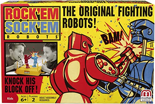Mattel Games CCX97 - Rock'Em Sock'Em Robots, Boxkampf geeignet für 2 Spieler, Spiel ab 6 Jahren von Mattel Games