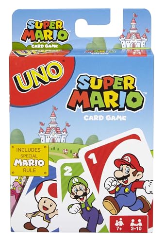 Mattel Games DRD00 - UNO Super Mario Kartenspiel, geeignet für 2-10 Spieler, Kartenspiele und Kinderspiele ab 7 Jahren von Mattel Games