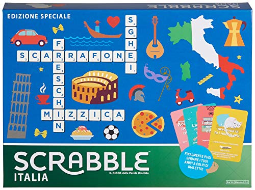 Mattel Games - Scrabble Italien - Sonderedition Kreuzwörter auch im Dialett für die ganze Familie - GGN24 von SCRABBLE