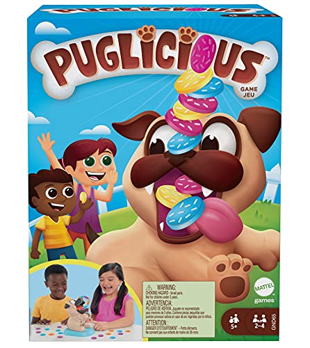 Mattel Games GND65 - Puglicious Spiel für Kinder, Stapelspiel mit Hundeleckerlis für das hungrige Hündchen, Geschenk für Kinder ab 5 Jahren von Mattel Games