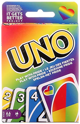 Mattel Games GTH19 - UNO Play with Pride-Kartenspiel mit 112 Karten und Spielregeln, EIN tolles Geschenk für alle ab 7 Jahren von Mattel Games