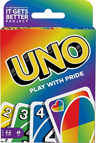 Mattel Games GTH19 - UNO Play with Pride-Kartenspiel mit 112 Karten und Spielregeln, EIN tolles Geschenk für alle ab 7 Jahren von Mattel Games