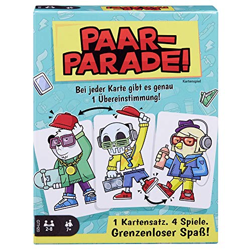 Mattel Games GTH20 - Paar-Parade Kartenspiel, Gesellschaftsspiel, Familienspiel ab 7 Jahren von Mattel Games