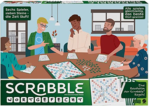 Mattel Games GTJ27 - Scrabble Wortgefecht, Gesellschaftsspiel, Brettspiel, Familienspiel, Design kann variieren, ab 10 Jahren von Mattel Games