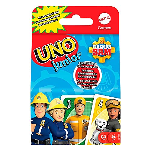 Mattel Games HFC80 - UNO Junior Feuerwehrmann Sam Kartenspiel mit 56 Karten, für 2-4 Spieler, Spielzeug ab 3 Jahren Mattel Games HFC80 - UNO Junior Feuerwehrmann Sam Kartenspiel mit 56 Karten, für 2-4 Spieler, Spielzeug ab 3 Jahren von Mattel Games