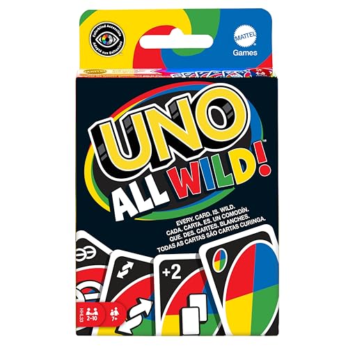 Mattel Games HHL33 - UNO All Wild Kartenspiel mit 112 Karten, Kinderspiel, Familienspiel und Gesellschaftsspiel, ab 7 Jahren von Mattel Games