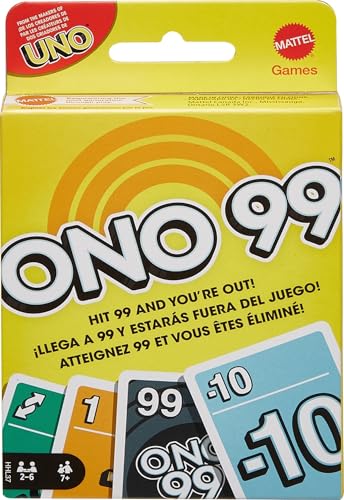Mattel Games HHL37 - ONO 99 Kartenspiel für Kinder & Familien, 2 bis 6 Spieler, Zahlen addieren, Geschenk für 7 Jahre und älter Mattel Games HHL37 - ONO 99 Kartenspiel für Kinder & Familien, 2 bis 6 Spieler, Zahlen addieren, Geschenk für 7 Jahre und älter von Mattel Games