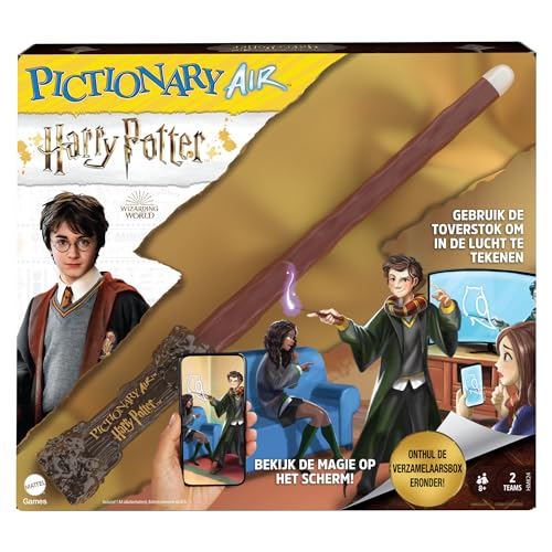 PICTIONARY AIR Harry Potter - interaktives Spiel mit für AppleTV, Chromecast und Streaming-fähige Geräte, für die ganze Familie und Harry Potter Fans ab 8 Jahren,-Niederländisch Version, HMK24 von Mattel Games