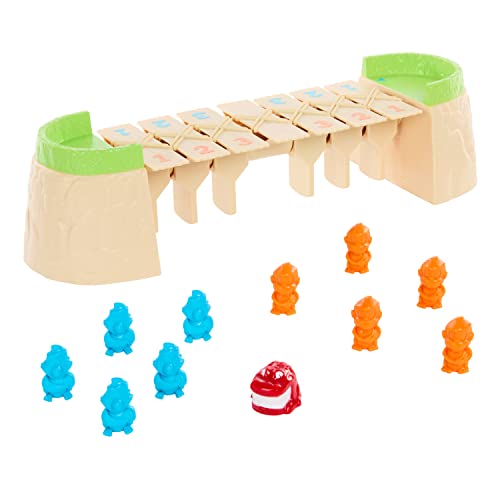 Mattel Games Kalle Krokofalle - Alligator-Spiel mit bunten Spielfiguren in Form von Affen und Papageien, gefährliche Brücke, für Kinder ab 5 Jahren, HRC09 von Mattel Games