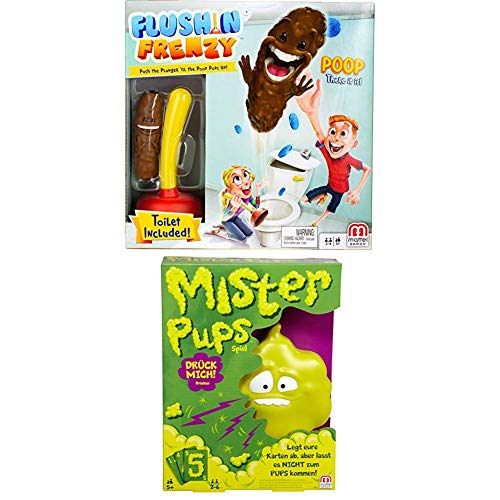 Mattel Games Kacka Alarm und Mister Pups Kinderspiele und Partyspiele Bundle von Mattel Games