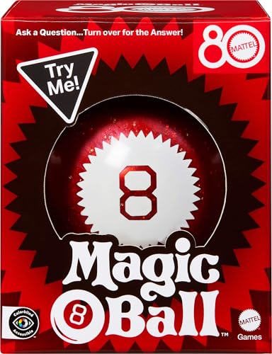 Mattel Games Magic 8 Ball Mattel 80th Anniversary Edition Neuheit Spiel für Kinder, Wahrsagspielzeug für Familiennächte, Spielabende, Reisen, Camping & Partys von Mattel Games