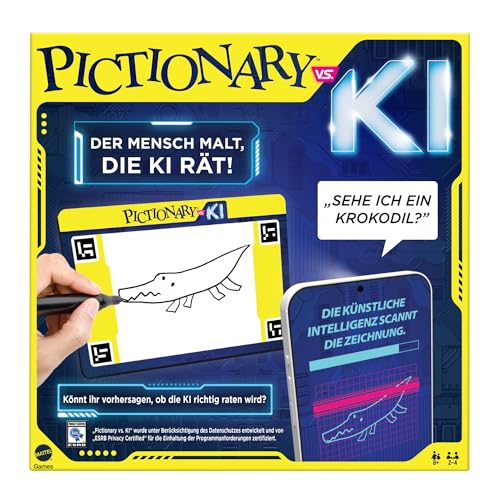 Mattel Games PICTIONARY Vs. KI Die neue Art zu spielen - Brettspiel mit künstlicher Intelligenz, skizzieren und raten, lustiger Spieleabend für die ganze Familie , Deutsche Version, HYH74 Mattel Games PICTIONARY Vs. KI Die neue Art zu spielen - Brettspiel mit künstlicher Intelligenz, skizzieren und raten, lustiger Spieleabend für die ganze Familie , Deutsche Version, HYH74 von Mattel Games