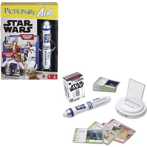 Mattel Games Pictionary Air Star Wars Familien-Zeichenspiel, Lightpen, 112 doppelseitige Hinweiskarten, Freisprecheinrichtung, Geschenk für 8 Jahre Mattel Games Pictionary Air Star Wars Familien-Zeichenspiel, Lightpen, 112 doppelseitige Hinweiskarten, Freisprecheinrichtung, Geschenk für 8 Jahre von Mattel Games