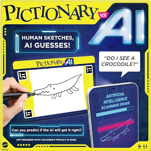 Pictionary Vs. AI-Familienspiel für Kinder und Erwachsene und Spieleabend mit künstlicher Intelligenz für 2 4 Spieler, HYB09 Pictionary Vs. AI-Familienspiel für Kinder und Erwachsene und Spieleabend mit künstlicher Intelligenz für 2 4 Spieler, HYB09 von Mattel Games