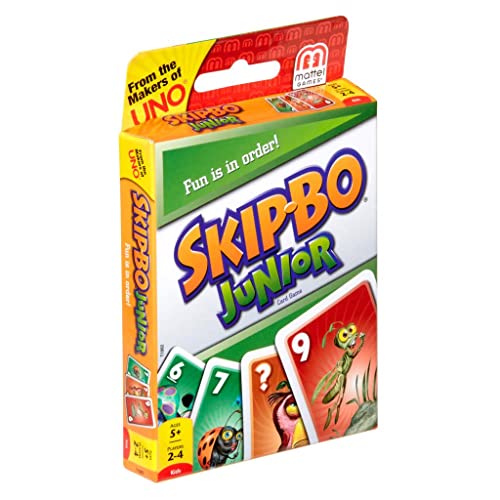 Mattel Games T1882 - Skip-BO Junior Kartenspiel für Kinder, geeignet für 2-4 Spieler, Spieldauer ca. 30 Minuten, ab 5 Jahren von Mattel Games