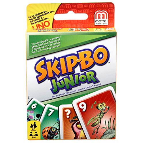 Mattel Games T1882 - Skip-BO Junior Kartenspiel für Kinder, geeignet für 2-4 Spieler, Spieldauer ca. 30 Minuten, ab 5 Jahren von Mattel Games