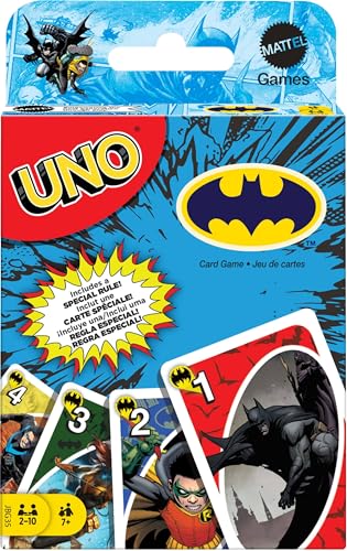Mattel Games UNO Batman Kartenspiel für Kinder, Erwachsene & Familie mit Sammeldeck & Sonderregel, inspiriert von Batman Comics Mattel Games UNO Batman Kartenspiel für Kinder, Erwachsene & Familie mit Sammeldeck & Sonderregel, inspiriert von Batman Comics von Mattel Games