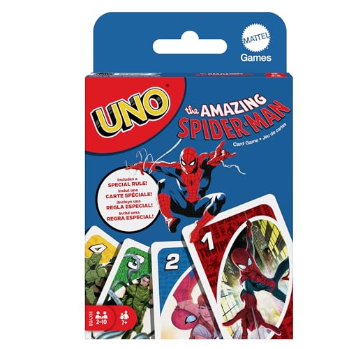 Mattel Games UNO The Amazing Spider-Man, Kartenspiel für Kinder, Erwachsene und Familien mit Karten und Sonderregel, inspiriert von der Marvel Comicreihe, HXY08, HXY08 Mattel Games UNO The Amazing Spider-Man, Kartenspiel für Kinder, Erwachsene und Familien mit Karten und Sonderregel, inspiriert von der Marvel Comicreihe, HXY08, HXY08 von Mattel Games