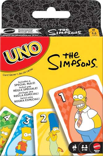 Mattel Games UNO The Simpsons Kartenspiel für Kinder, Erwachsene & Familienabende, Partys, Reisen und Camping, Spielzeug-Sammelstück, inspiriert von der Serie von Mattel Games