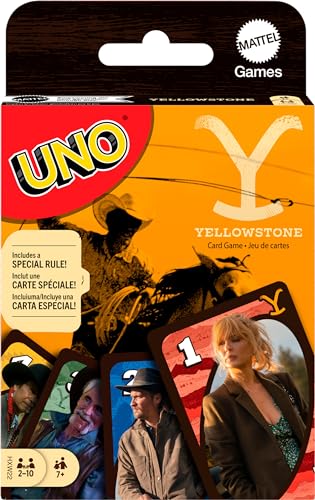 Mattel Games UNO Yellowstone Kartenspiel für Kinder, Erwachsene, Familien & Partys mit Deck & Sonderregel, inspiriert von der TV-Show Mattel Games UNO Yellowstone Kartenspiel für Kinder, Erwachsene, Familien & Partys mit Deck & Sonderregel, inspiriert von der TV-Show von Mattel Games