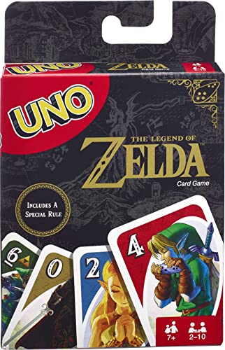 Mattel Games UNO the Legend of Zelda Kartenspiel für Familiennacht mit Grafik aus der Legende von Zelda & Sonderregel von Mattel Games