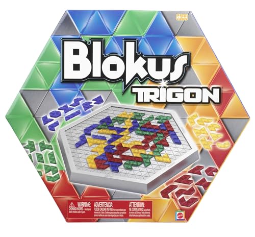 Mattel Games Blokus Trigon - Neue Variante des klassischen Strategiespiels, dreieckige Trigon-Steine, für 2-4 Spieler ab 7 Jahren, Spielbrett & Anleitung, TXY29 von Mattel Games