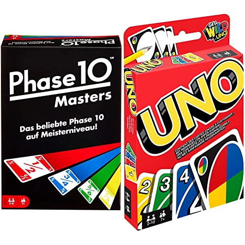 Mattel Spiele FPW34 Phase 10 Masters Kartenspiel & - UNO Kartenspiel und Gesellschaftspiel, geeignet für 2-10 Spieler, Kartenspiele und Gesellschaftsspiele ab 7 Jahren von Mattel Games