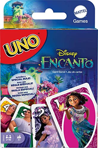 Mattel Games UNO Disney Encanto Kartenspiel für Kinder, Erwachsene, Familie und Spieleabend mit Sonderregel für 2-10 Spieler von Mattel Games
