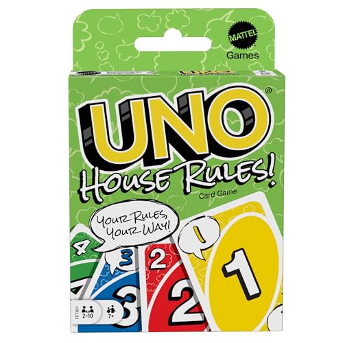 Mattel Games UNO House Rules Kartenspiel für Familienabende, Spieleabende, Reisen, Camping und Partys, HRL31 von Mattel