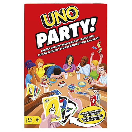 UNO Party - Spannendes Kartenspiel für große Gruppen, 6-16 Spieler, Neue Regeln & schnelles Spielvergnügen, ideal für Familien & Freunde, HMY49 UNO Party - Spannendes Kartenspiel für große Gruppen, 6-16 Spieler, Neue Regeln & schnelles Spielvergnügen, ideal für Familien & Freunde, HMY49 von Mattel Games