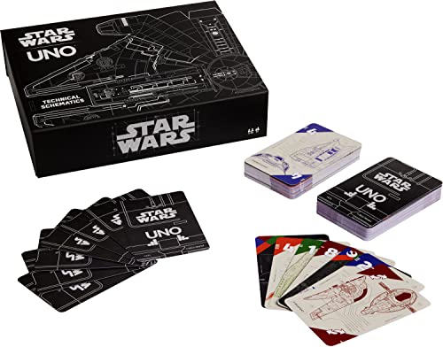 ​UNO Star Wars Technische Schalttafel Kartenspiel für 2 bis 10 Spieler, Geschenk für Spieleabend, Reisespiele und Sammler von Mattel Games