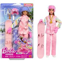 Barbie Karriere Snowboarderin-Puppe mit rosa Jacke und über 10 Zubehörteilen sowie einem Snowboard mit Farbwechsel von Mattel GmbH