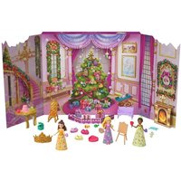 Disney Princess-Adventskalender mit 24 Tagen voller Überraschungen, enthält 3 kleine Puppen, 3 Freunde und 22 Zubehörteile von Mattel GmbH