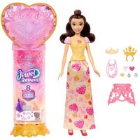 Disney Princess Jewel Reveal Belle Modepuppe mit 8 Überraschungen wie Juwelenbox und Zubehörteilen von Mattel GmbH