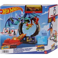 Hot Wheels City Angriff der Fledermaus Spielset mit Spielzeugauto im Maßstab 1:64 von Mattel GmbH