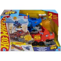Hot Wheels City Hot Wheels ultimativer 2-in-1 Drachentransporter und 2 Spielzeugautos im Maßstab 1:64 von Mattel GmbH