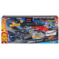 Hot Wheels Race Formel 1® Grand Prix-Rennstrecke-Trackset mit 3 Die-Cast-Spielzeugautos im Maßstab 1:64 von Mattel GmbH