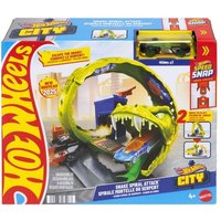 Hot Wheels Schlangen-Spiralattacke Spielset mit Die-Cast-Spielzeugauto im Maßstab 1:64 und schnellem Track-Stecksystem von Mattel GmbH